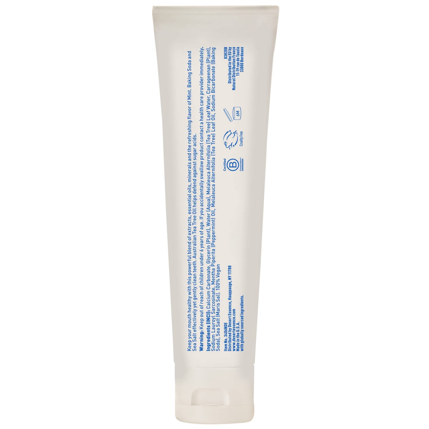 Desert Essence Tea Tree Oil Toothpaste – Mint, 6.25 oz (Pack of 2)
