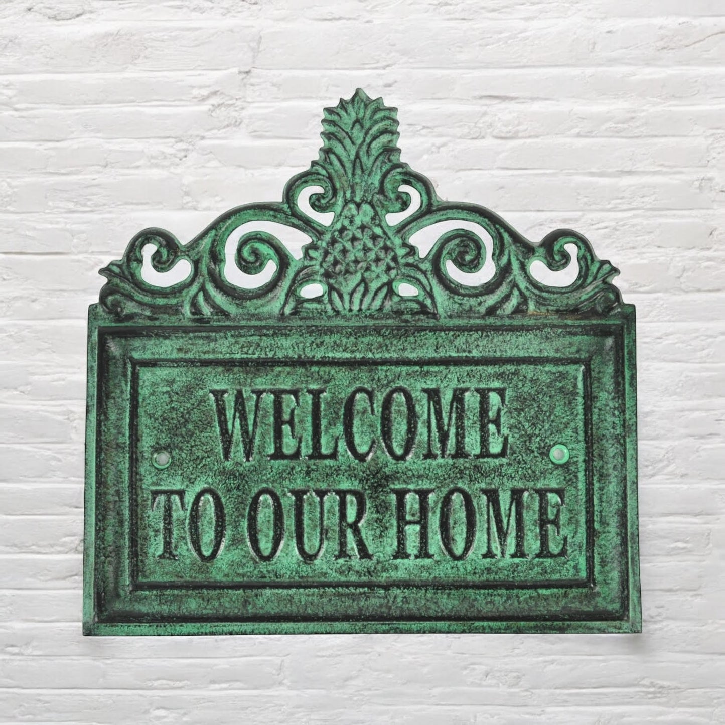 25CM ALUMINIUM GREEN WELCOME SIGN