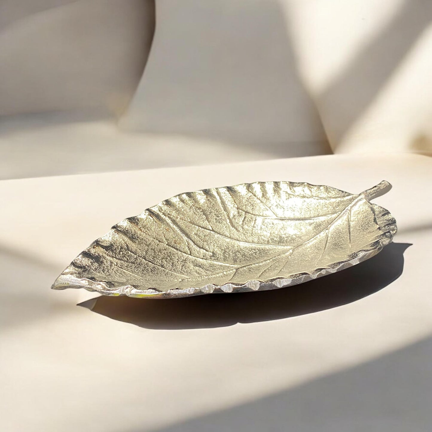 15CM NICKEL PLATED LEAF