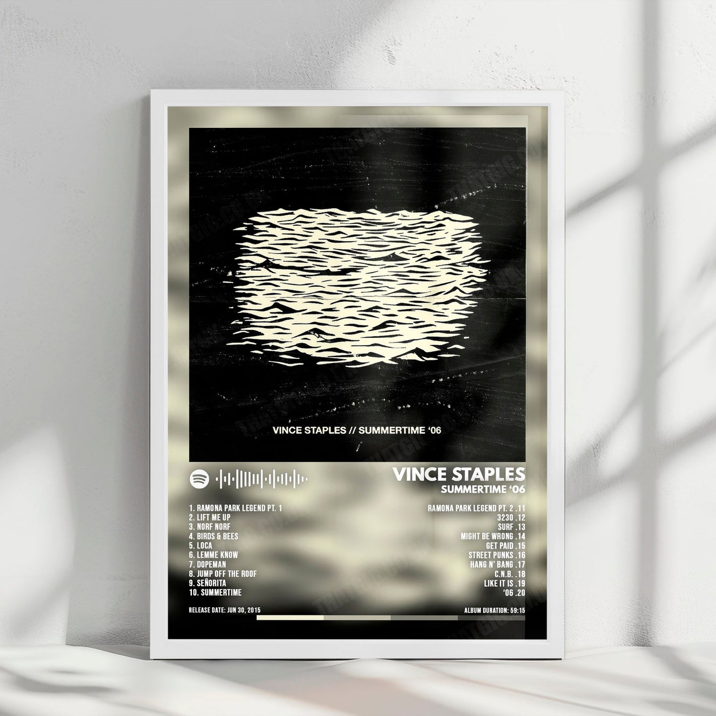 Vince Staples "Summertime '06" Album Cover Poster - with Complete Tracklist