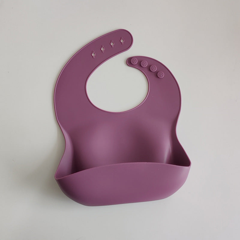 Silicone Baby Bib with Pocket - BPA-Free Waterproof Feeding Bib