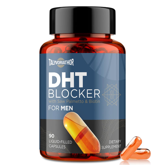 DHT Blocker for Men with Saw Palmetto & Biotin – Hair Growth Liquid-Capsules (90 Capsules)