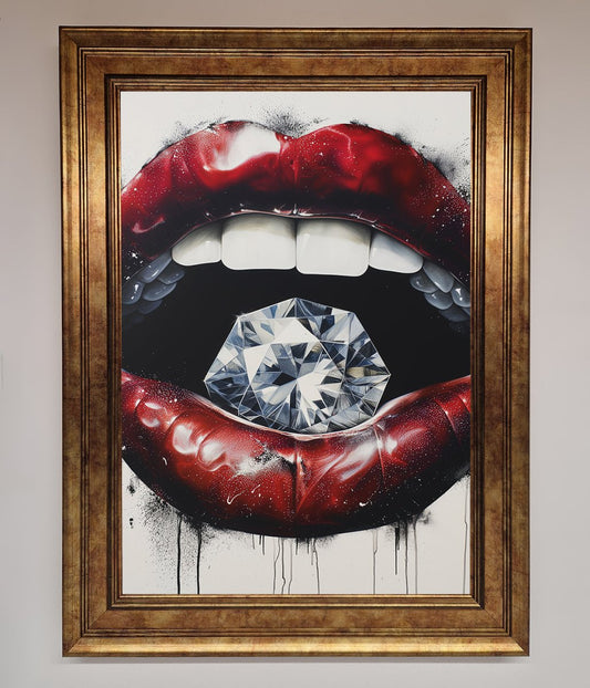 Diamond Lips Framed Poster