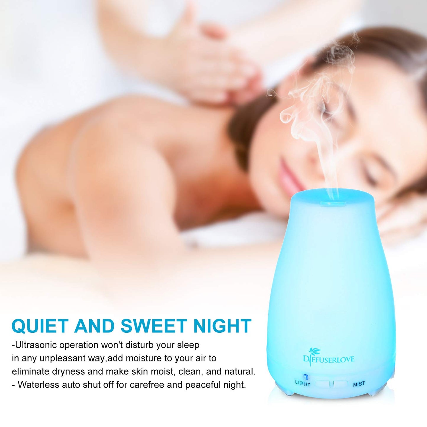 Diffuserlove Diffuser 2 Pack - 200ML Remote Control Ultrasonic Aromatherapy Diffusers