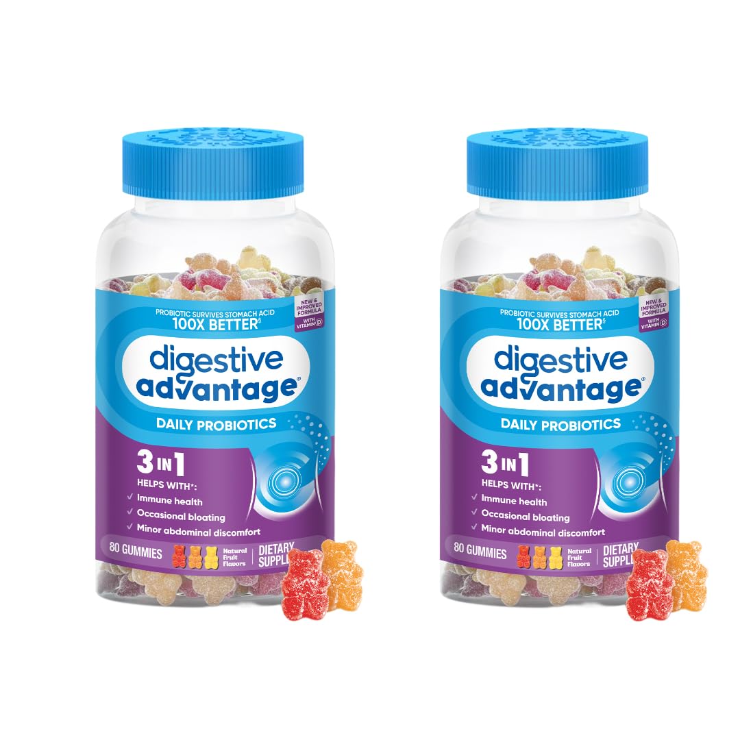 Digestive Advantage Probiotic Gummies – Digestive & Immune Support (80ct) 2-Pack