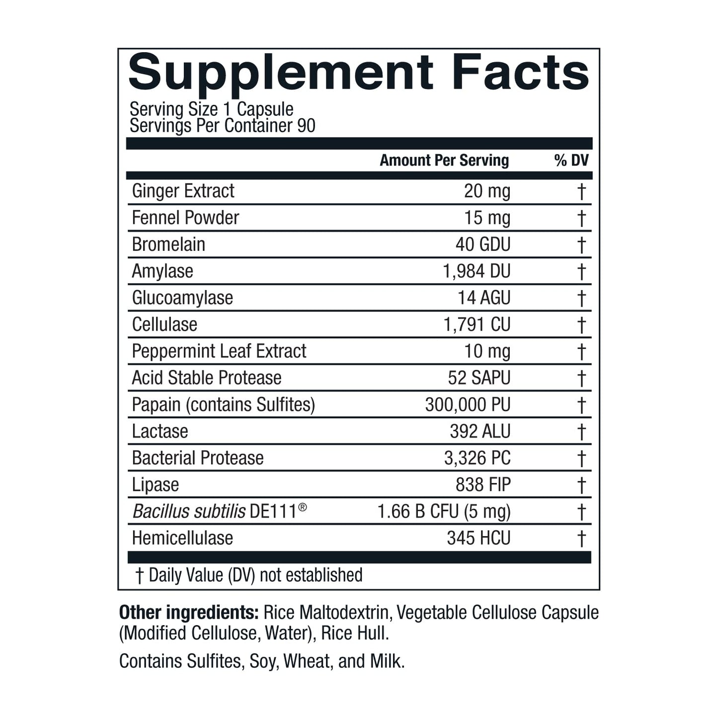 Live Conscious DigestWell Immediate Support - Fast-Acting Digestive Support | Broad Spectrum Enzyme, Probiotic & Herbal Formula - Decreases Everyday Gas & Bloating - 90 Capsules