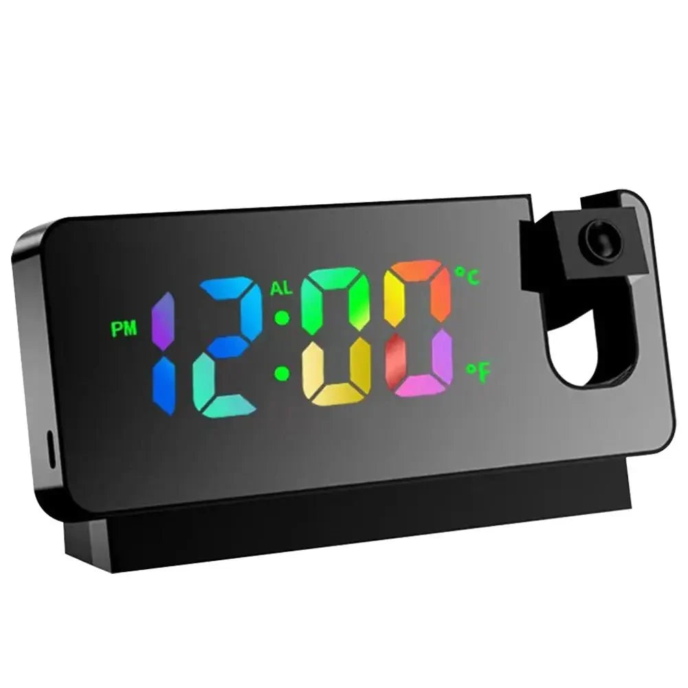 Digital Electronic Clock with Calendar & Temperature Projection Alarm Clock Multifunctional LED Display for Students Office Worker