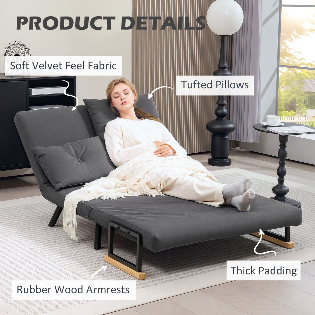 HOMCOM Click Clack 2 Seater Sofa Bed for Living Room, Guest Room