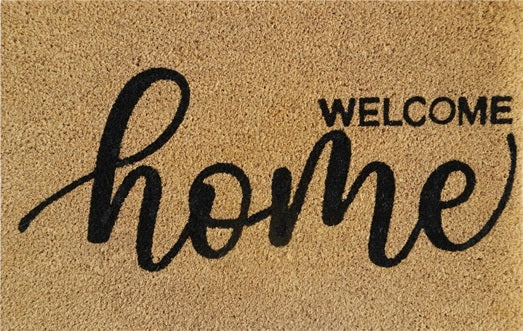 Doormat 60cm x 40cm - 'Welcome Home' - Absorbent Coir Mat for Indoor Outdoor