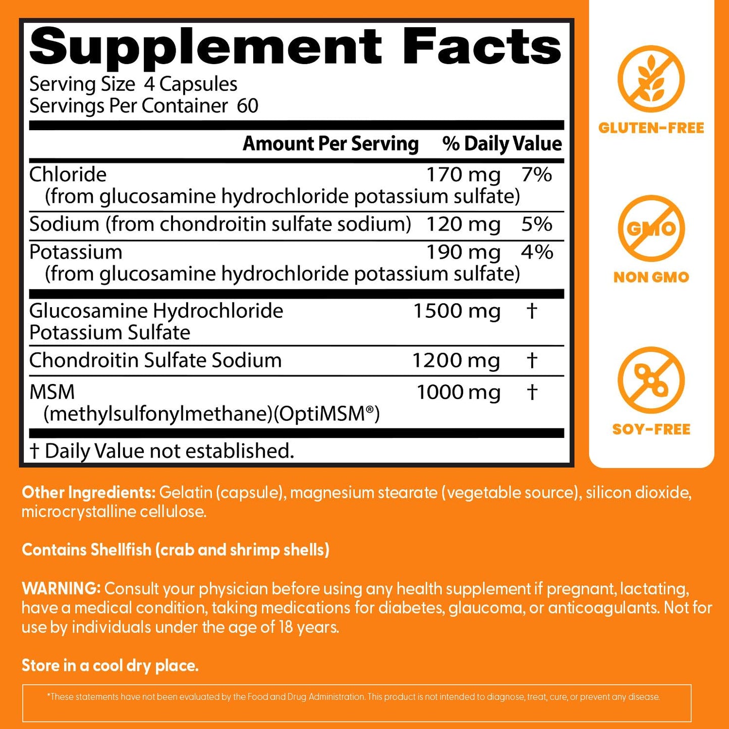 Doctor's Best Glucosamine Chondroitin MSM with OptiMSM - 240 Count