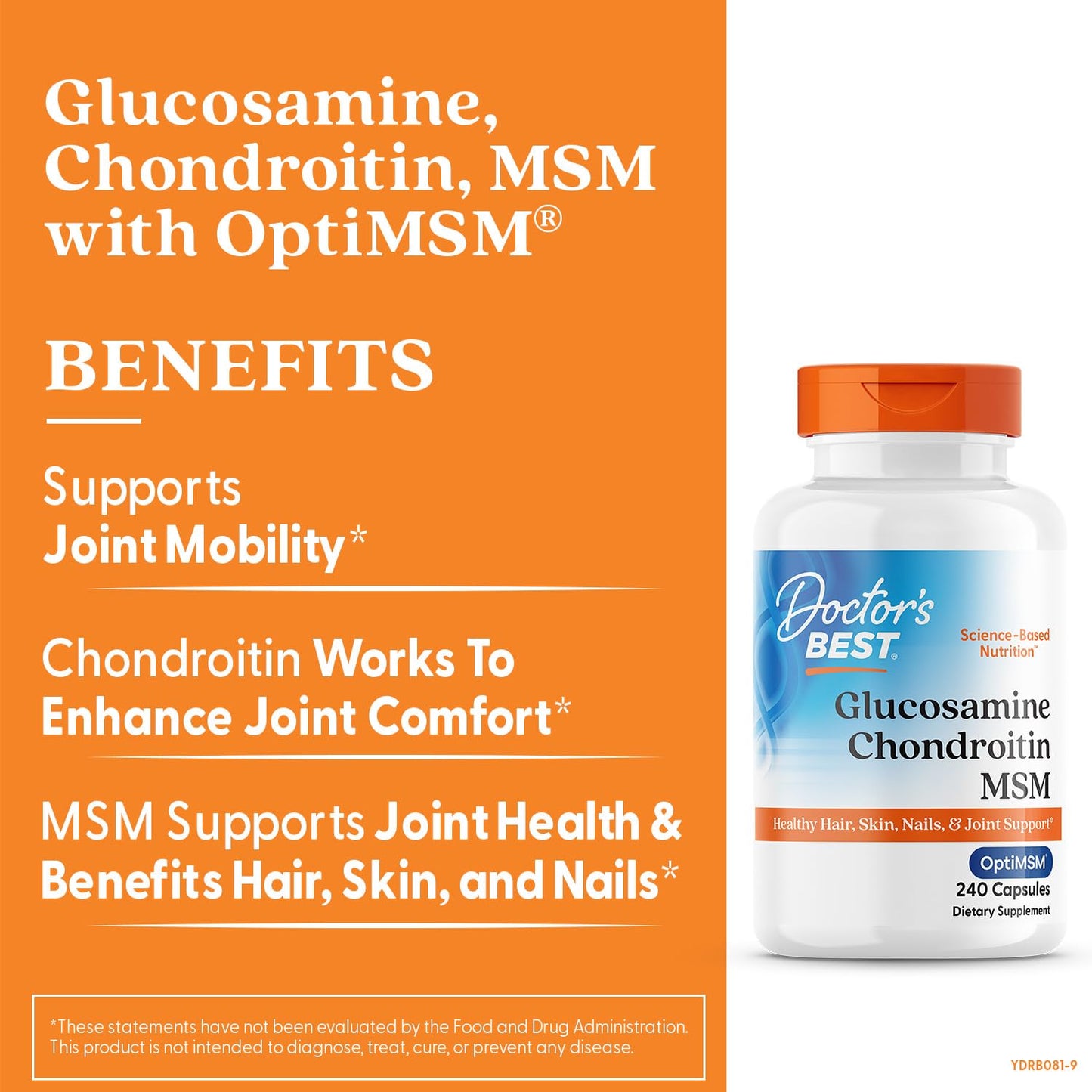 Doctor's Best Glucosamine Chondroitin MSM with OptiMSM - 240 Count