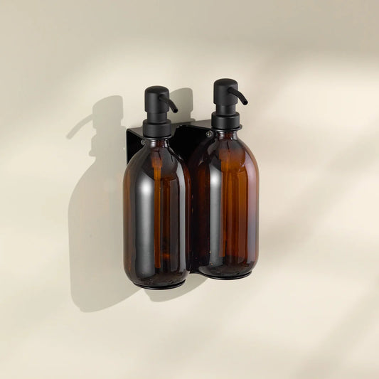 Black Double Wall Mounted Soap Dispensers