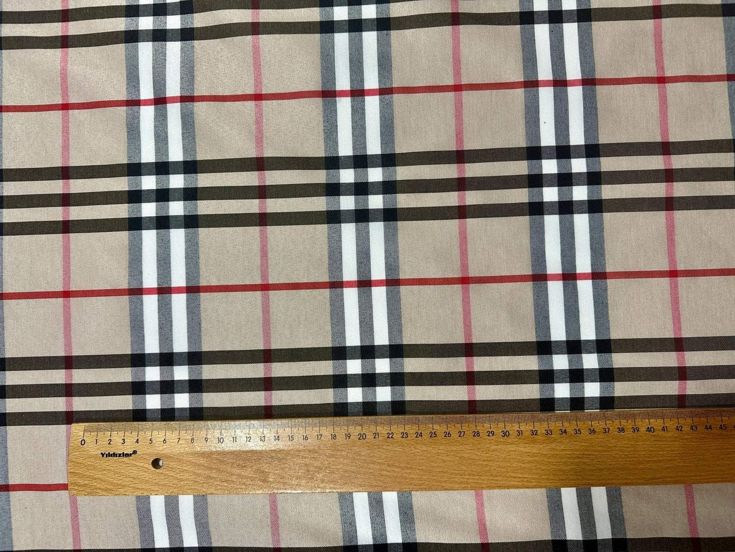 Double Sided Beige Plaid Tartan, Poplin Cotton Fabric