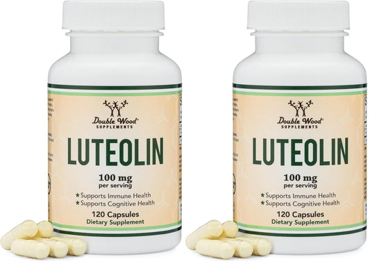 Double Wood Supplements Luteolin 100mg – 120 Capsules Gluten Free (Pack of 2)