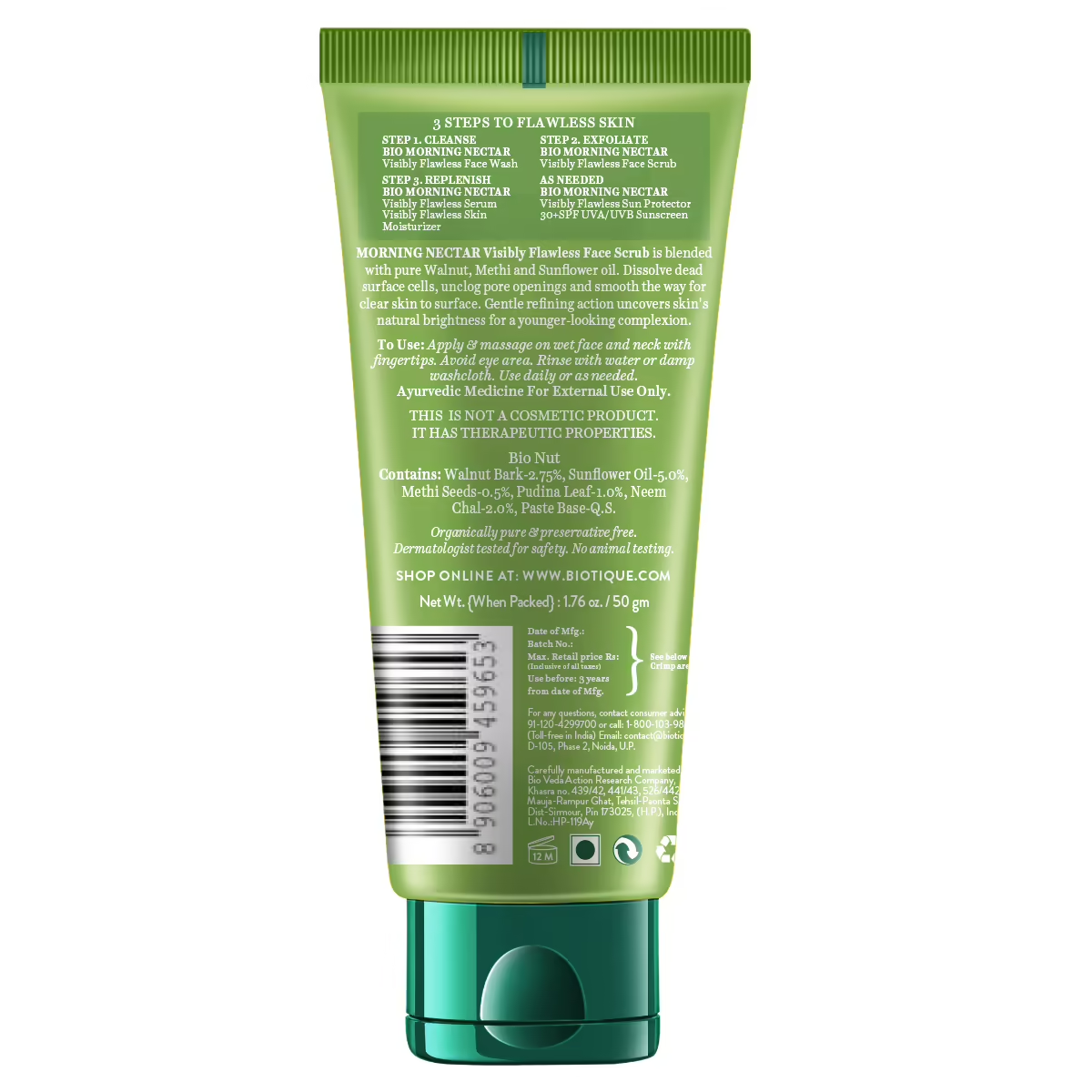 Biotique Advanced Ayurveda Bio Morning Nectar Visibly Flawless Face Scrub