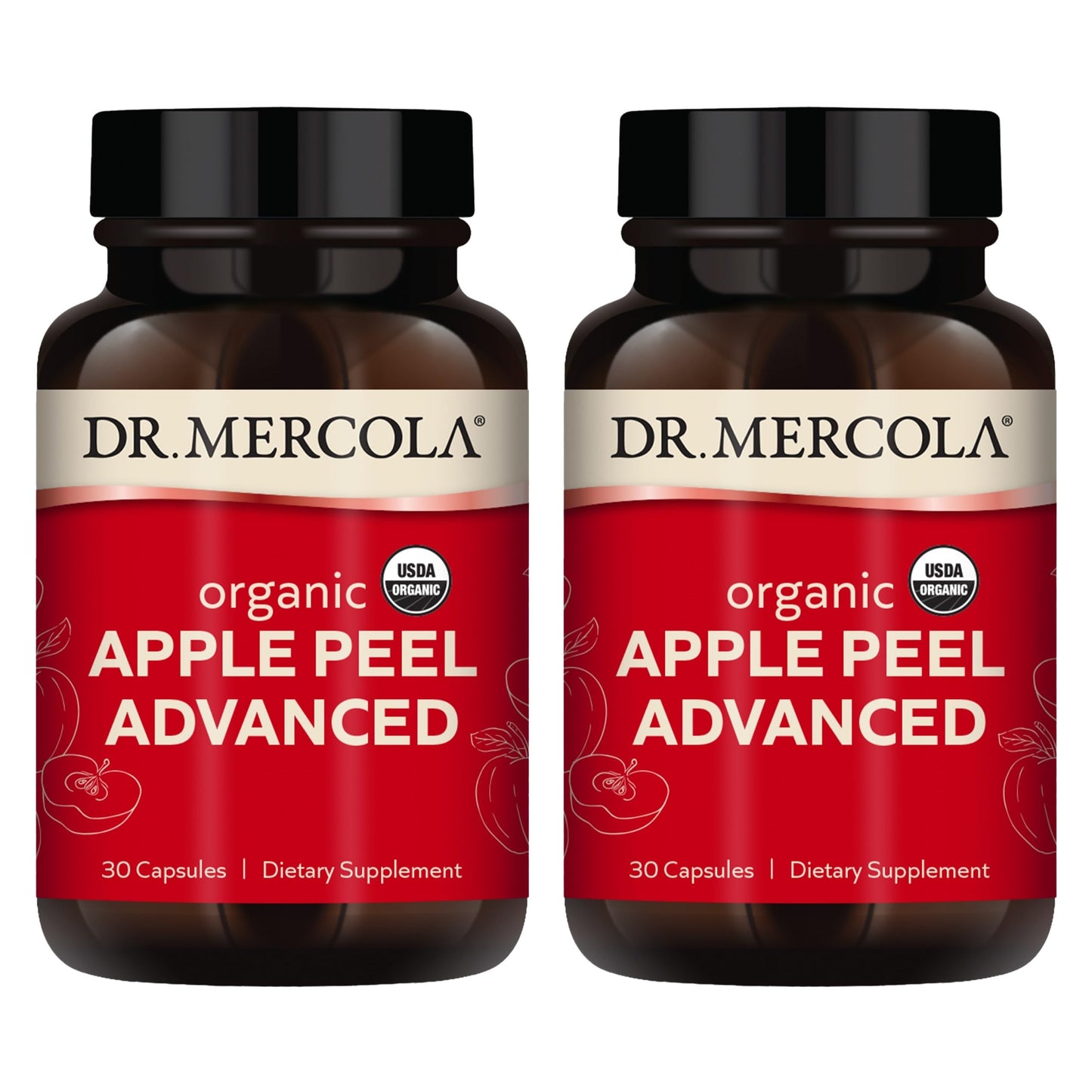Dr. Mercola Organic Apple Peel Advanced 2 Pack – 30 Servings, USDA Organic, Non-GMO