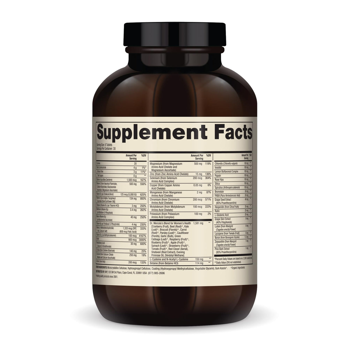 Dr. Mercola Whole-Food Complex for Women – Multivitamin with Vital Minerals | 240 Tablets