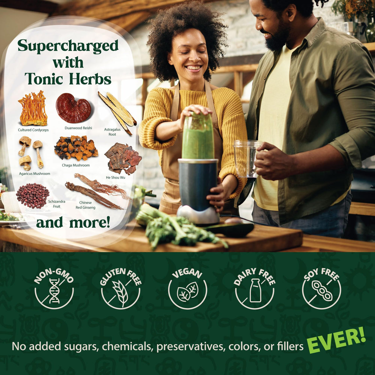 Dragon Herbs Tonic Alchemy Superfood Greens Powder with 91 Ingredients | 30 Servings