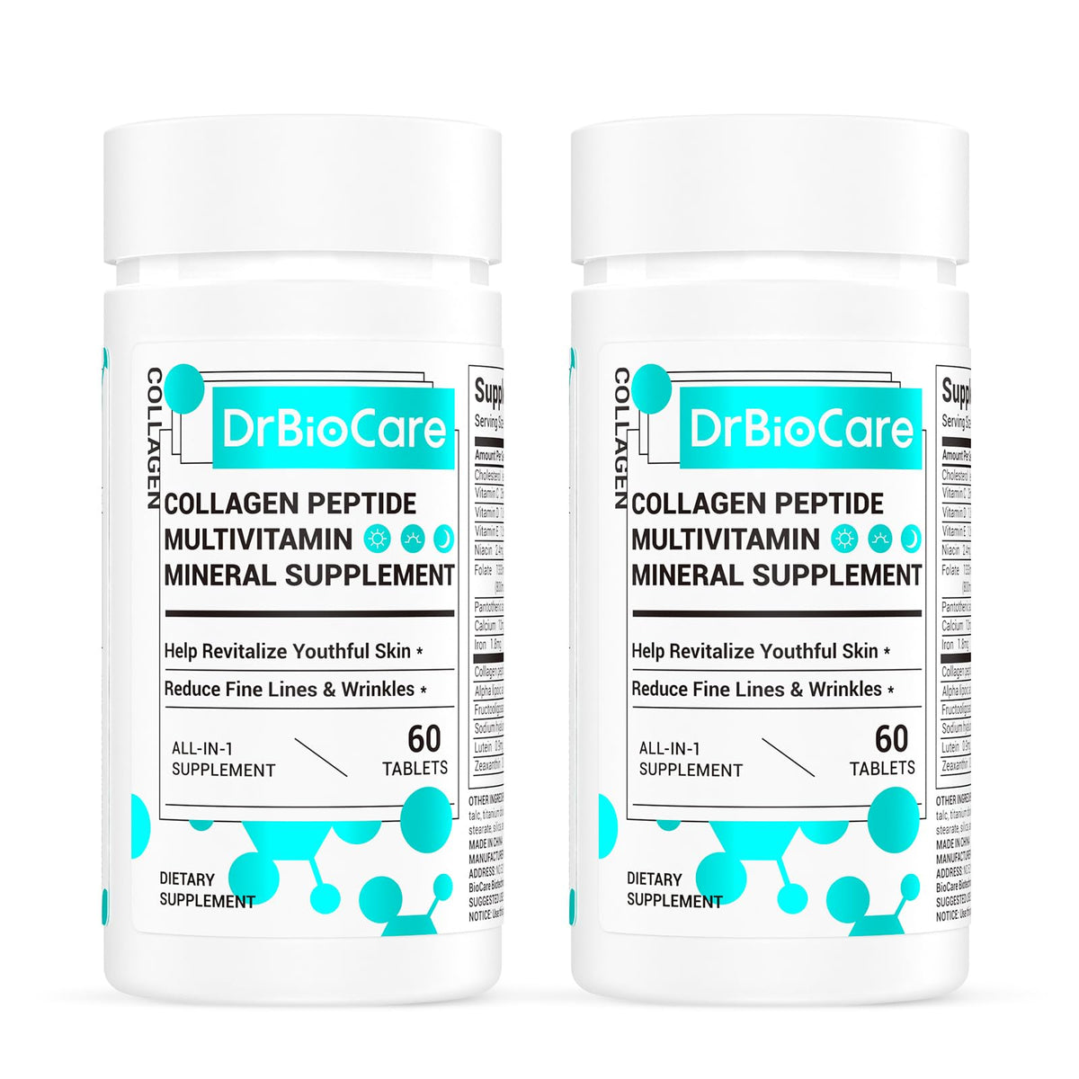 DrBioCare Collagen Peptides for Women – Beauty Vitamin & Mineral Supplement, 120 Tablets