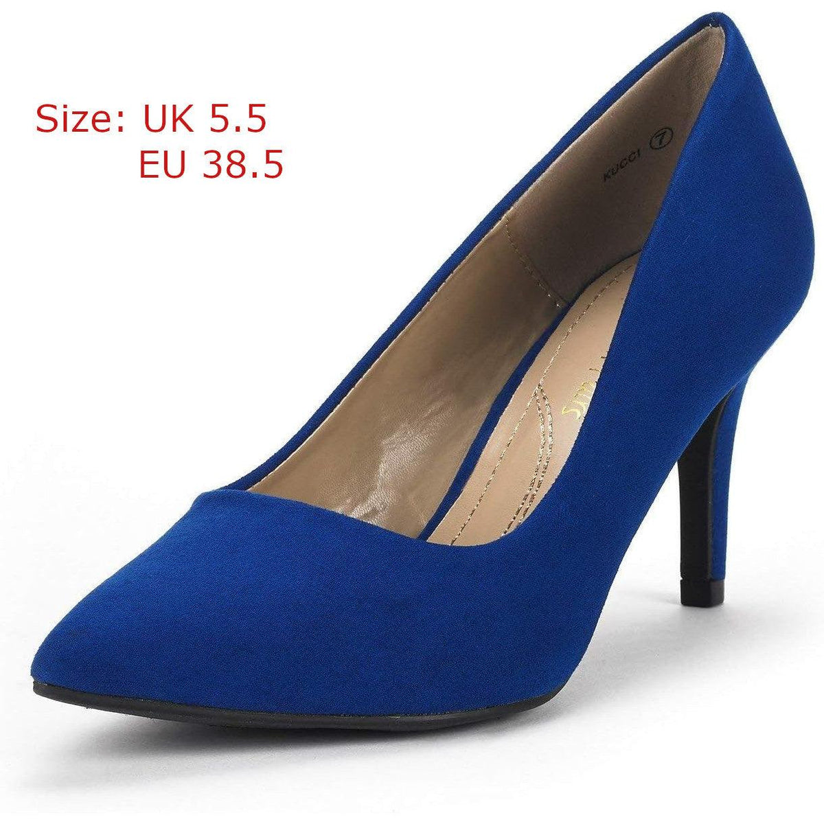 Stiletto Mid Heels Pointed Closed DREAM PAIRS (UK 5.5) Women's Slip On Low
