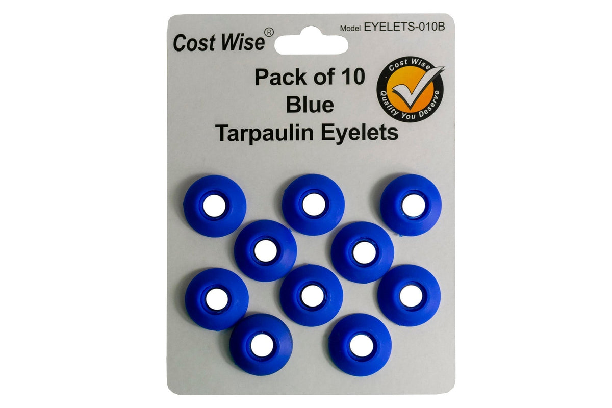 Tarp Eyelets Pack of 10 Blue Waterproof Tarpaulin Cover DIY Workshop Accessory