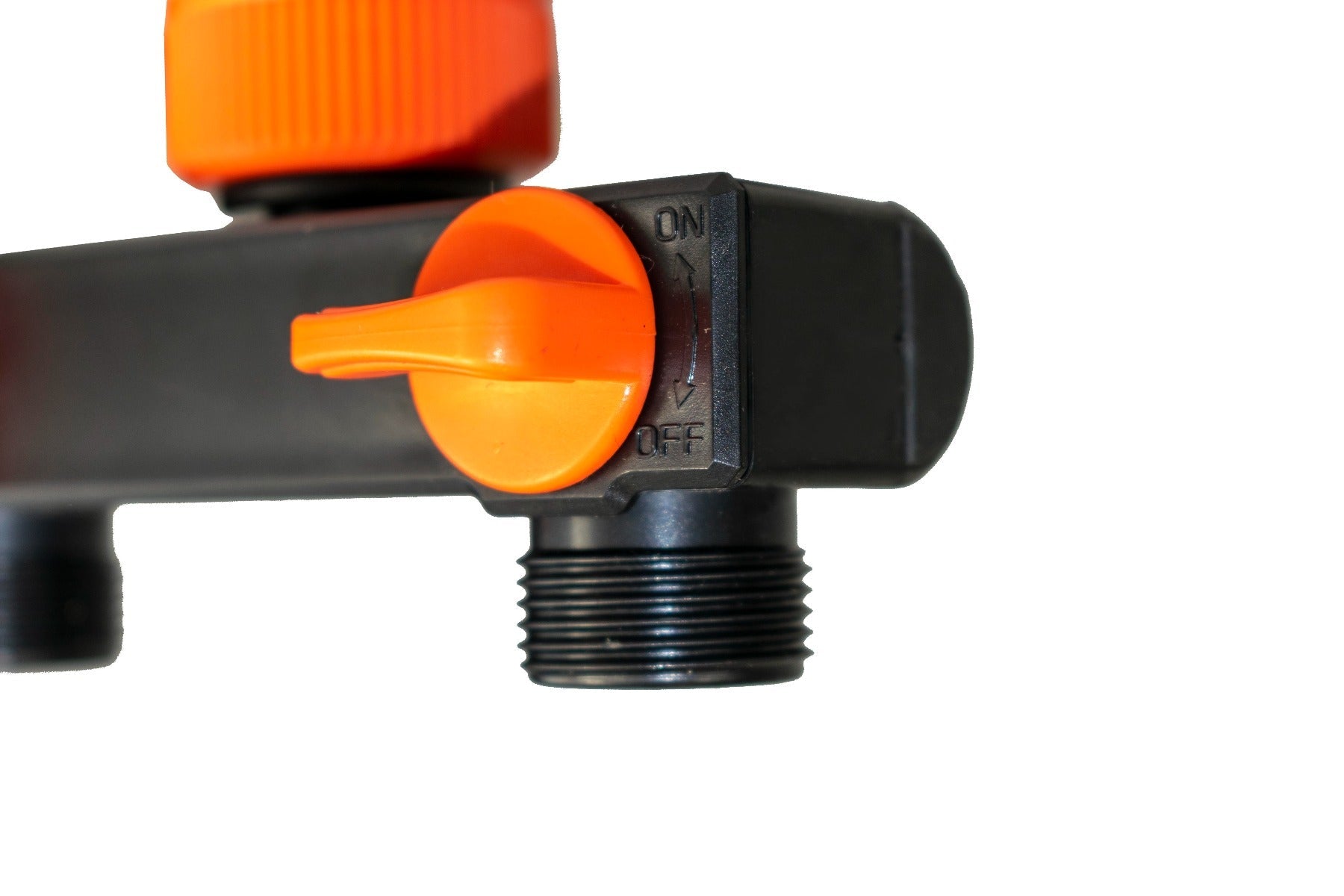 2 Way Tap Splitter PP with Valves and Snap-On Male Connectors