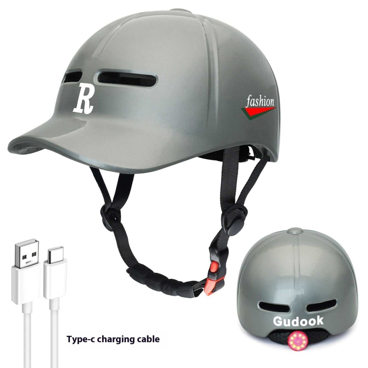 Bicycle Helmet With Light - Safety Integrated Design, Multiple Sizes & Colors Available