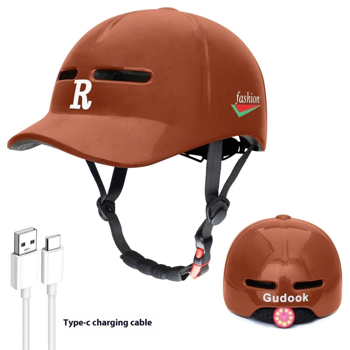 Bicycle Helmet With Light - Safety Integrated Design, Multiple Sizes & Colors Available