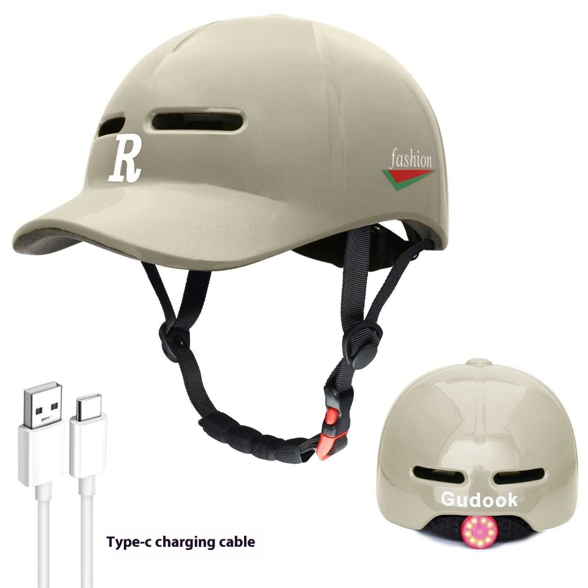 Bicycle Helmet With Light - Safety Integrated Design, Multiple Sizes & Colors Available