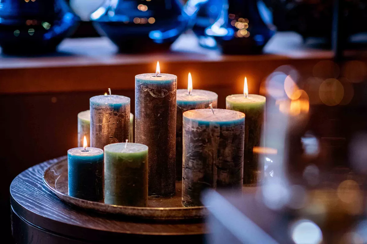 LUXURY RUSTIC CANDLE - DARKGREEN