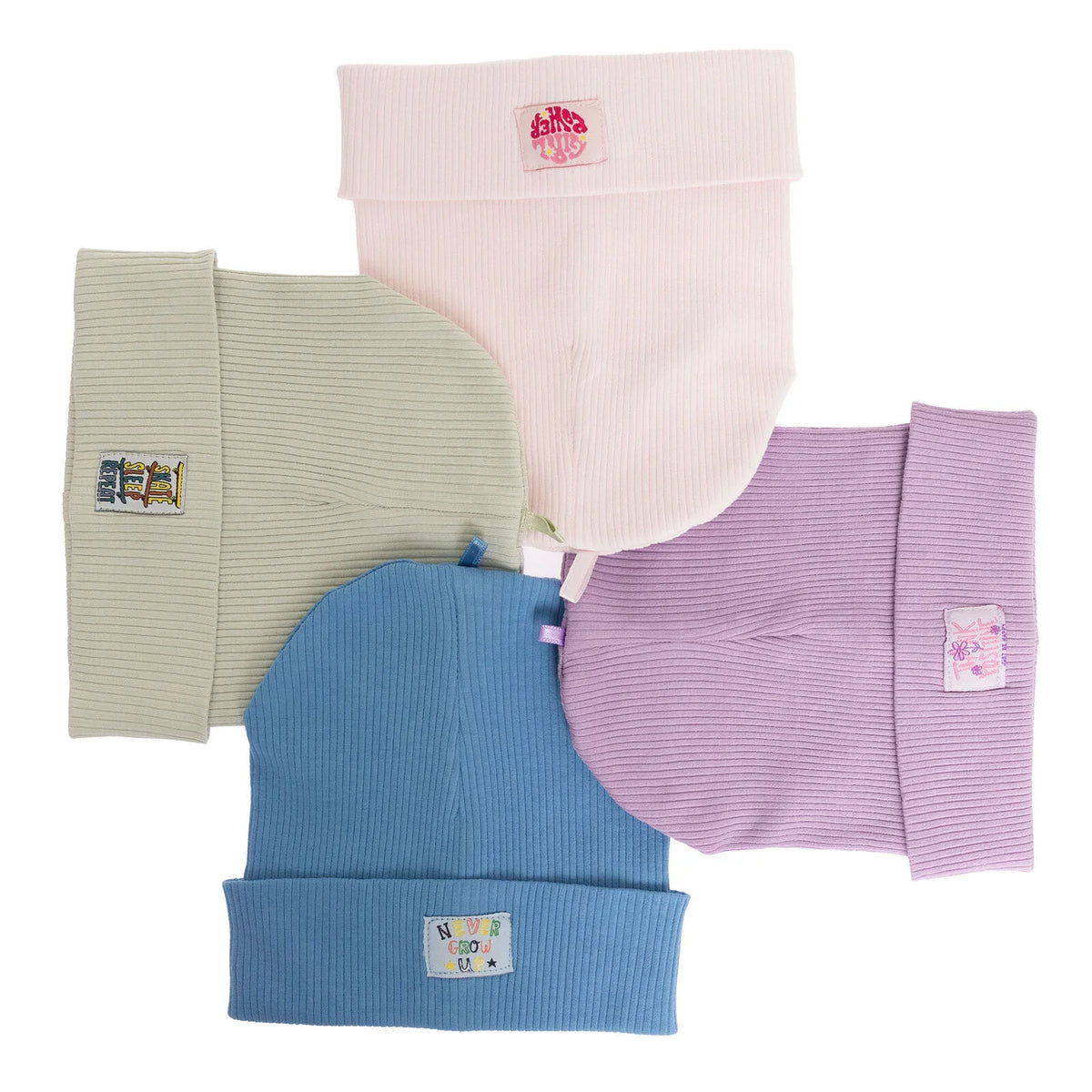 Little Plane Never Grow Up Slogan Ribbed Knit Baby Beanie (12 Months to 1-4 Years)
