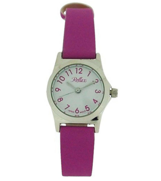 REFLEX Reflex Girls Ladies White Dial Silver Metal Pastel Purple Strap Watch 101322LT