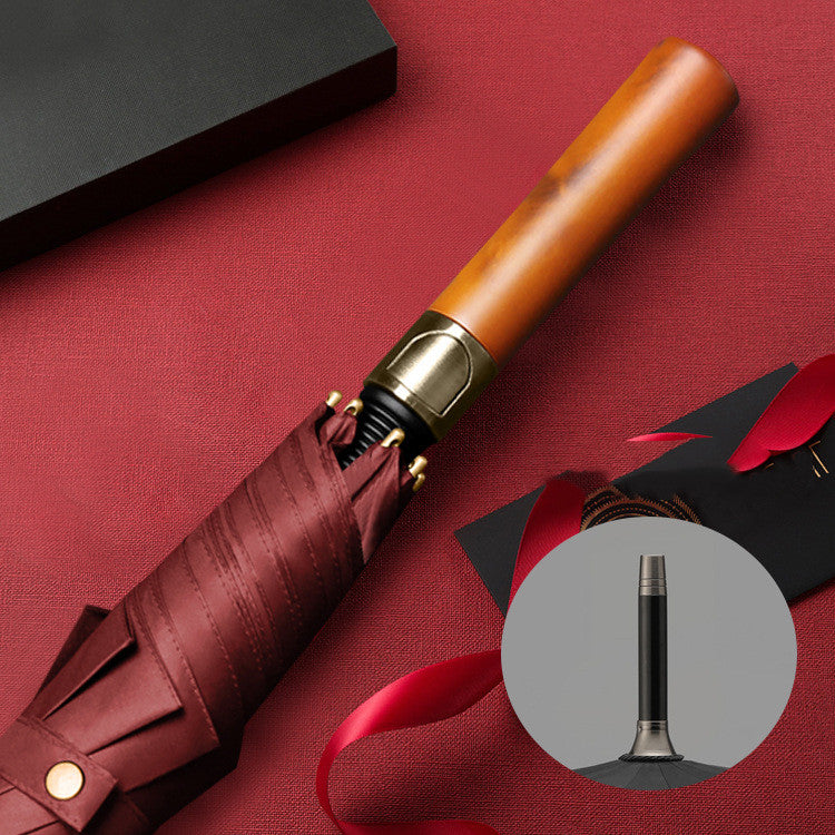 Long Handle Umbrella with Wooden Handle