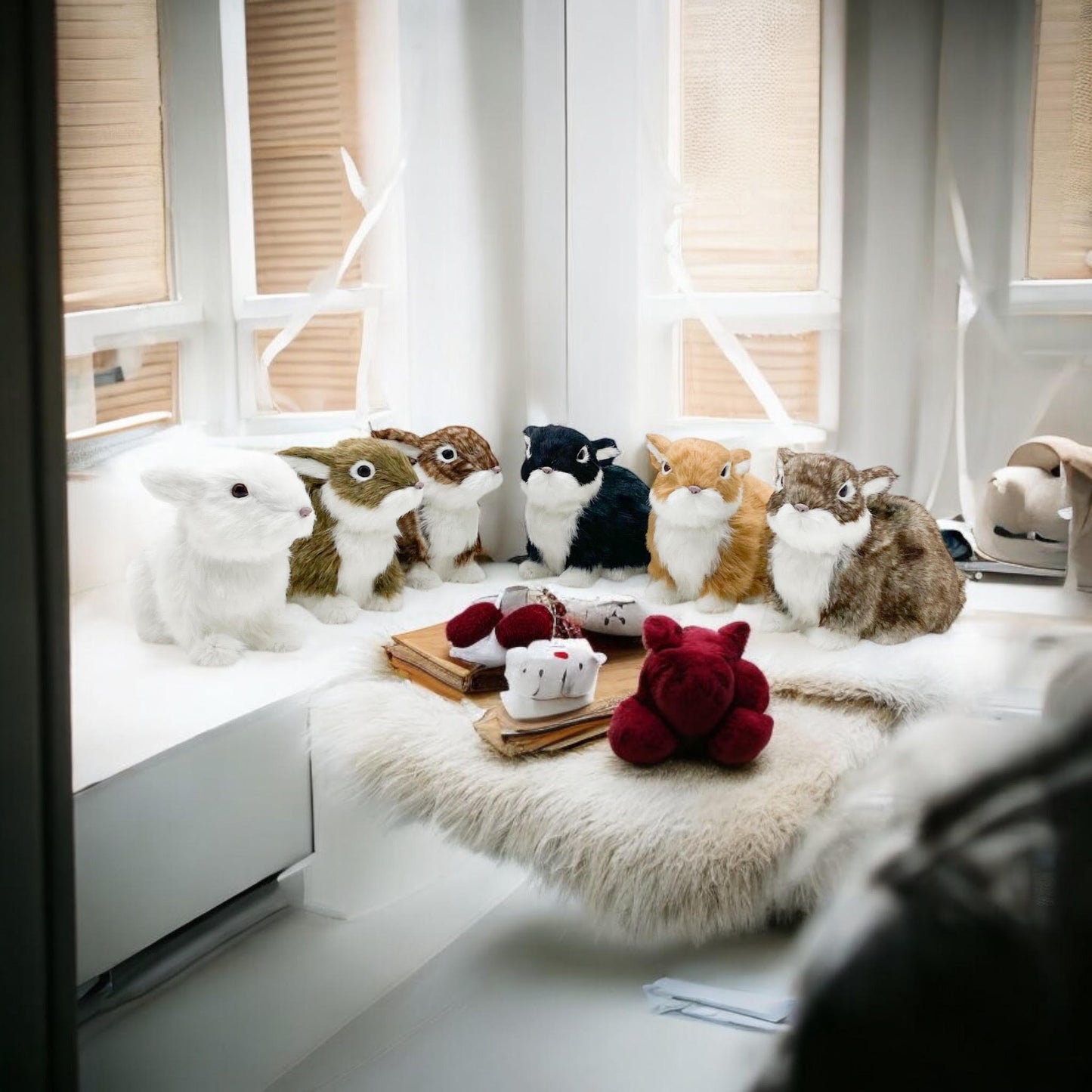 20CM STANDING RABBITS-6 ASST COLOUR