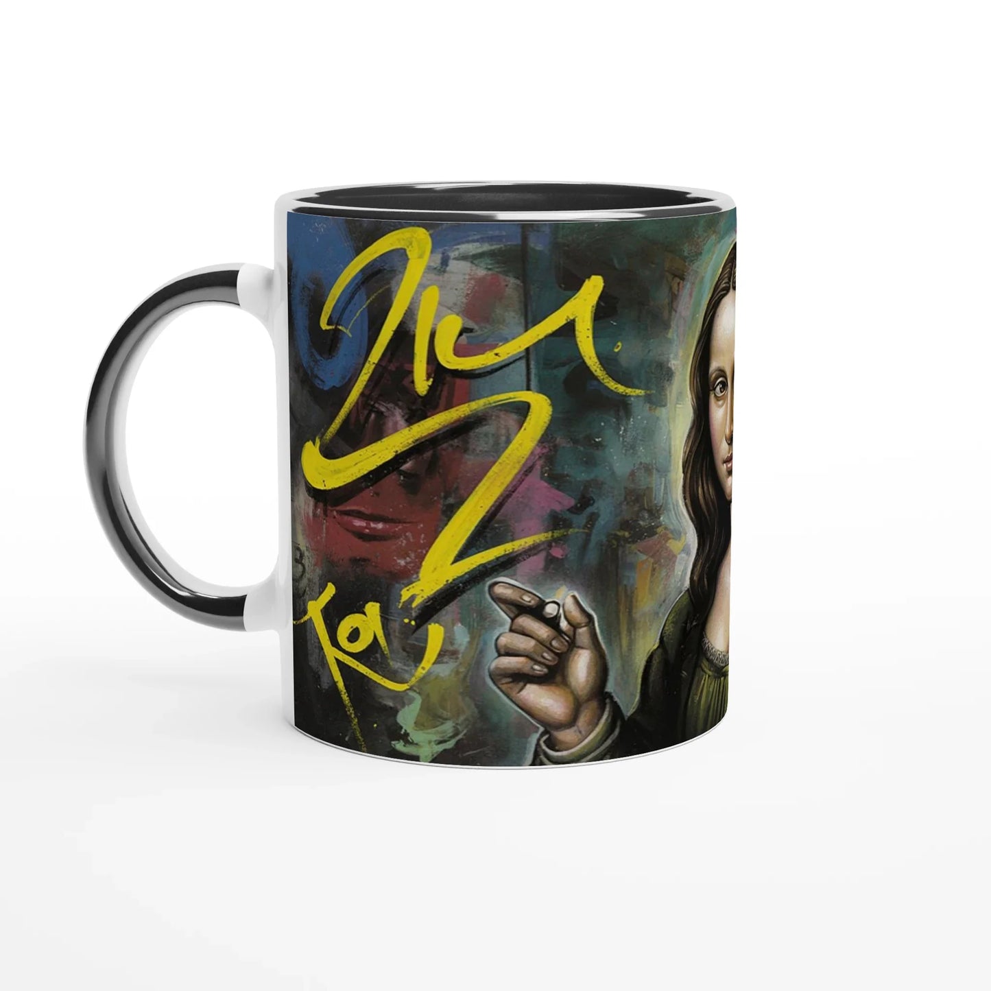 🎨 Mona Lisa Graffiti Mug – Urban Art Ceramic Coffee Cup ☕ | Dishwasher & Microwave Safe | Unique Gift Idea
