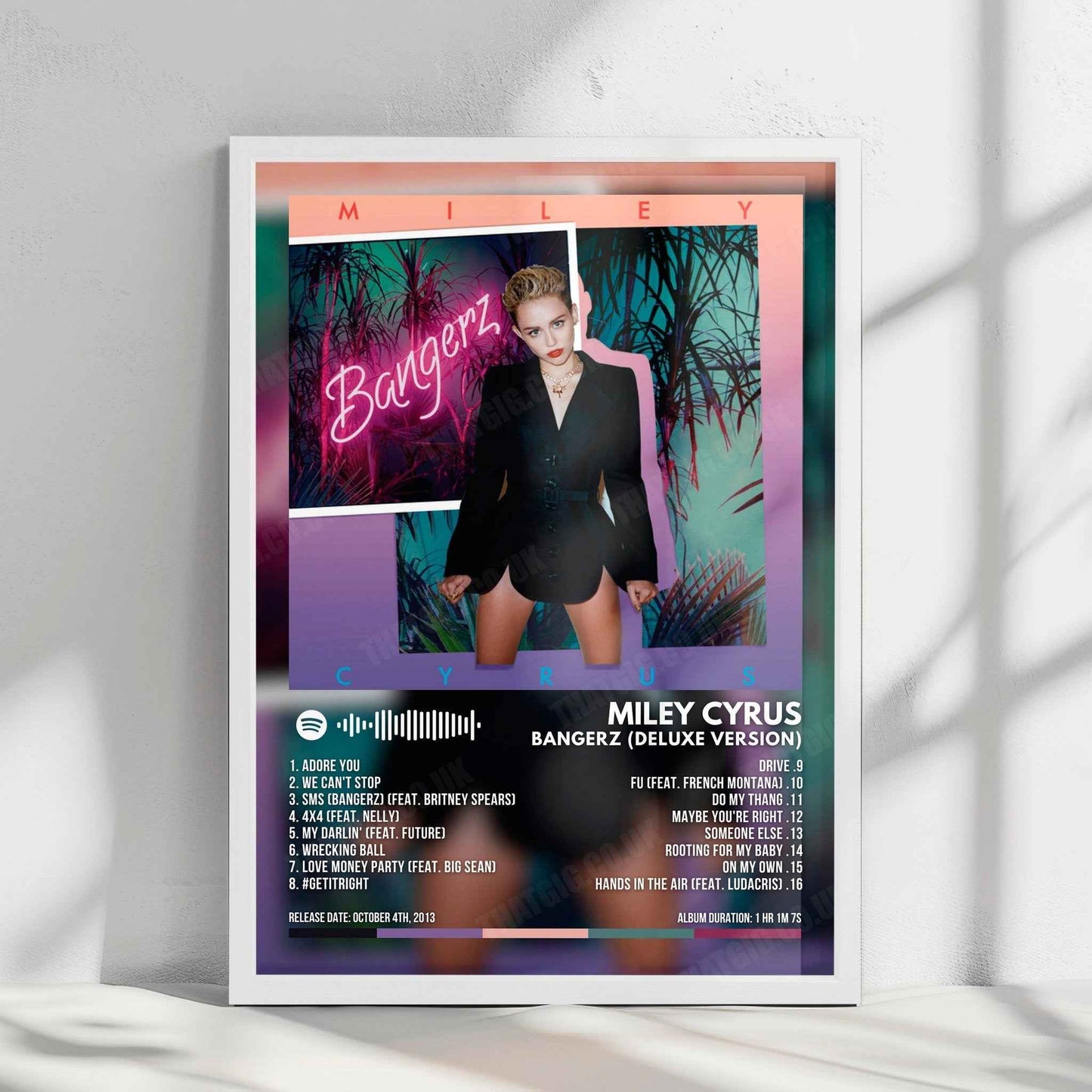 Miley Cyrus "Bangerz (Deluxe Version)" Album Cover Poster - with Complete Tracklist