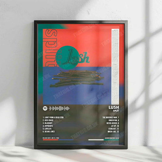 Lush "Split" Album Cover Poster - with Complete Tracklist