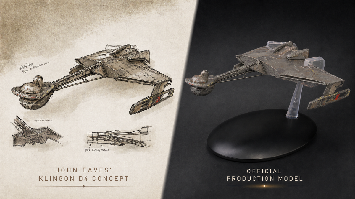 #21 Klingon D4 (John Eaves Concept) Model Diecast Ship BONUS ISSUE (Eaglemoss / Star Trek)
