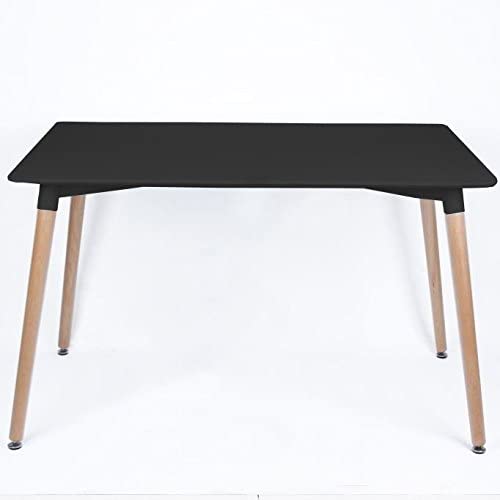 5PCs Dining Set - a Black Halo Dining Table & Set of 4 Lorenzo Tulip chairs with Padded Seat