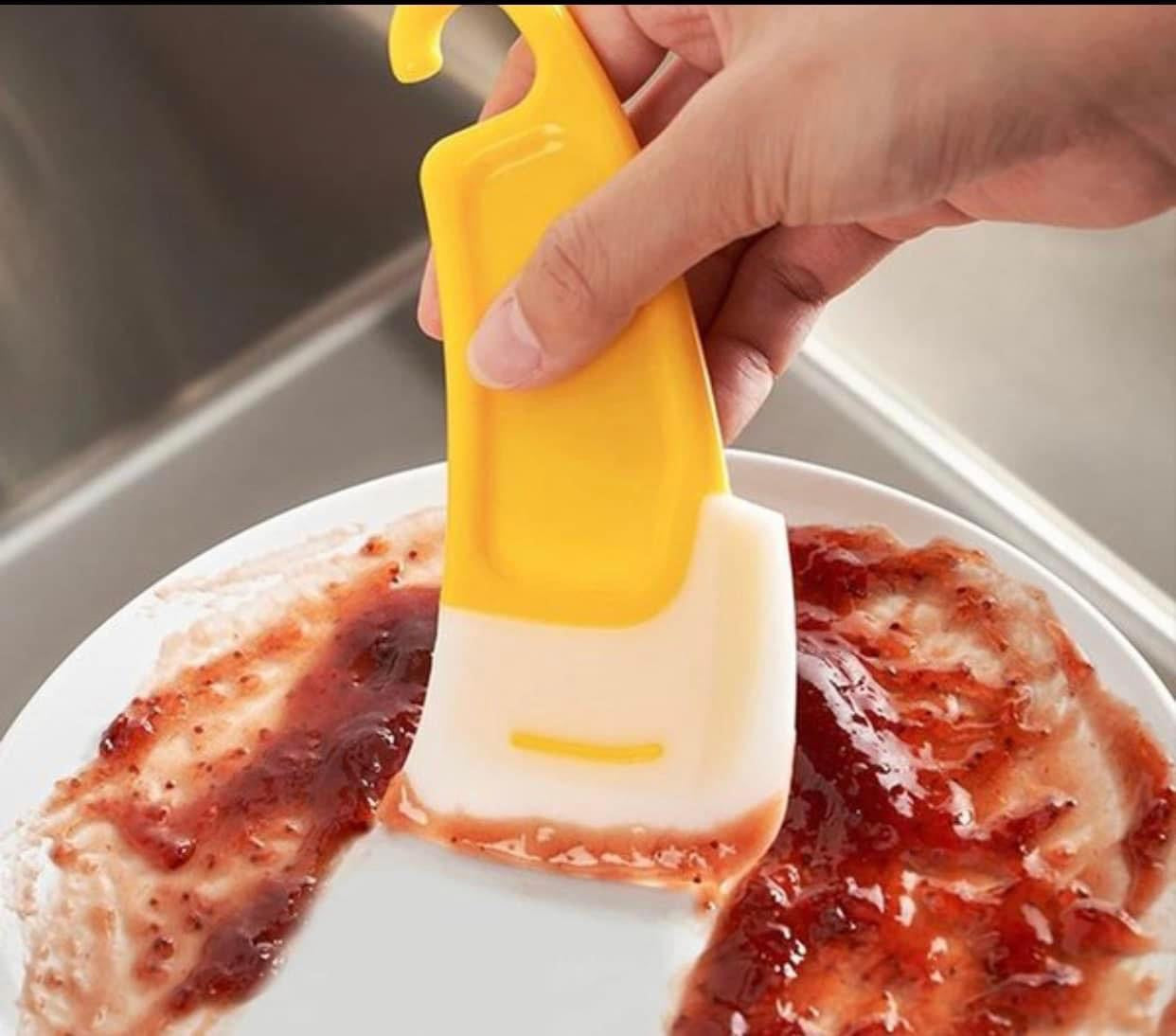Yellow cooking / cleaning spatula