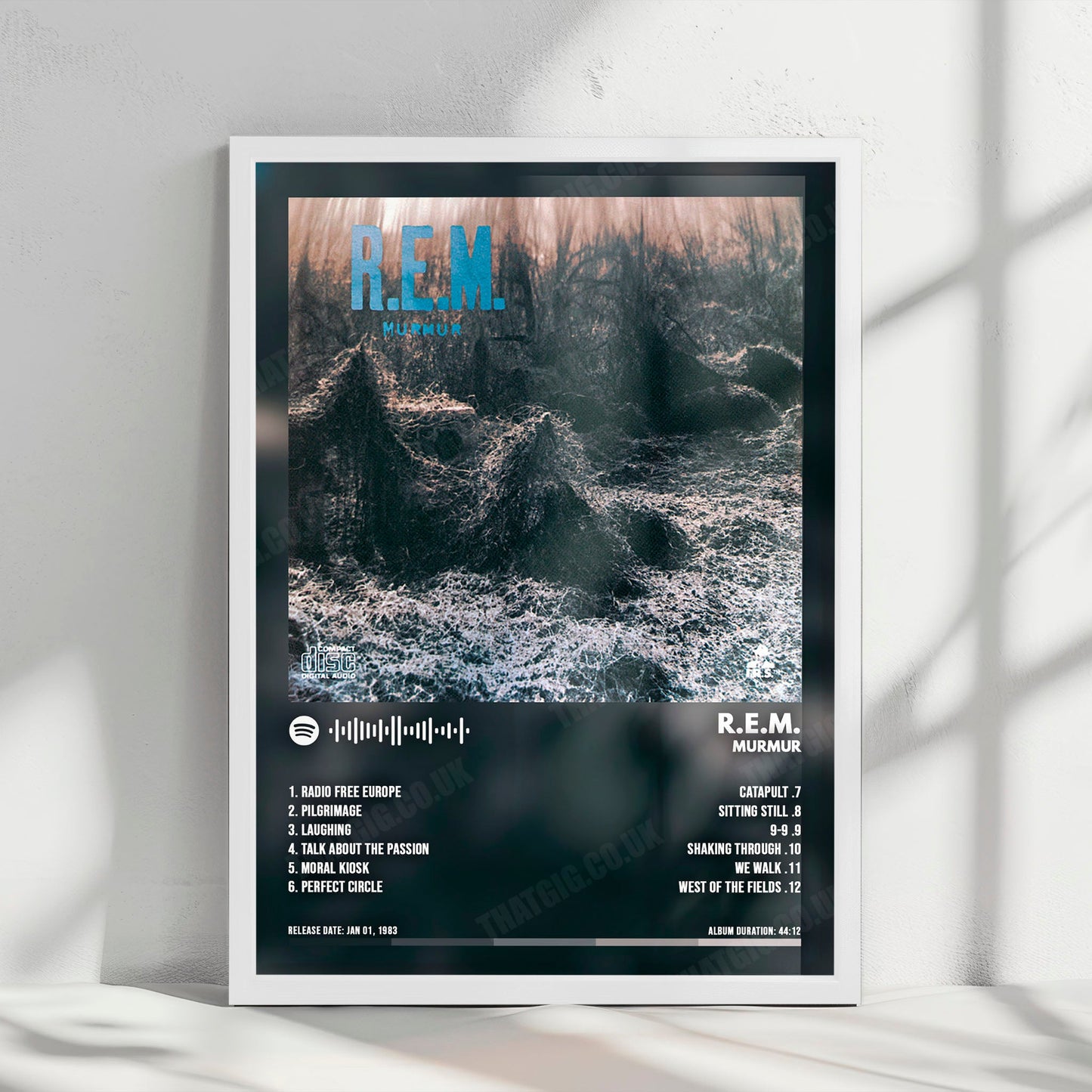 R.E.M. "Murmur" Album Cover Poster - with Complete Tracklist