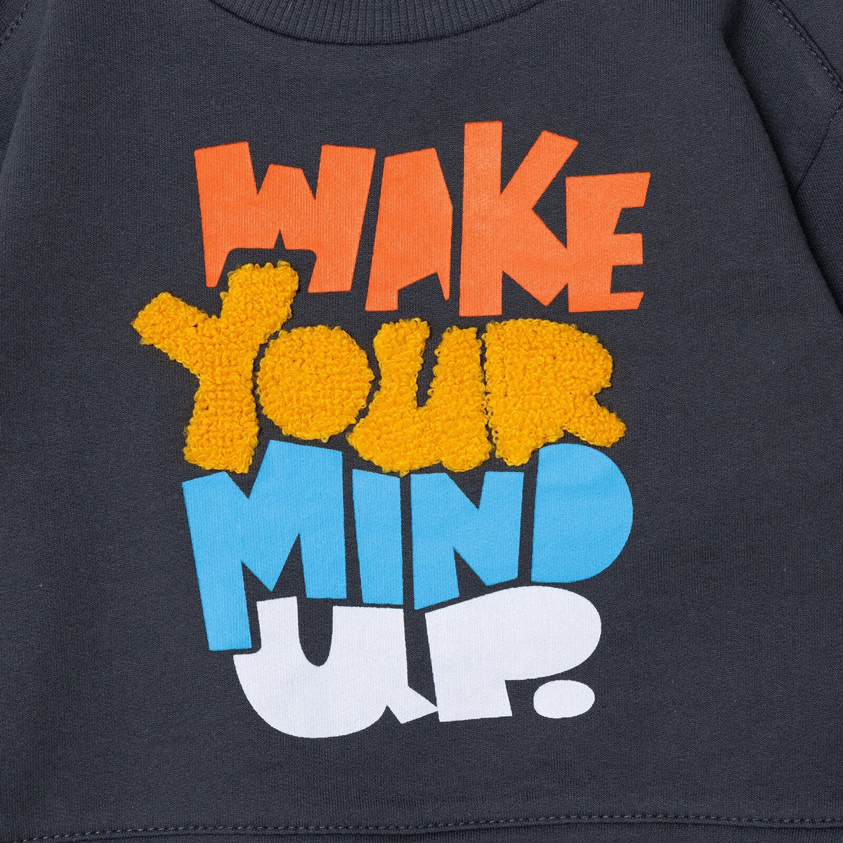 HelloBaby "Wake Your Mind Up" Slogan Brushed Baby Sweatshirt & Joggers Set (3-6 Months to 4-5 Years)