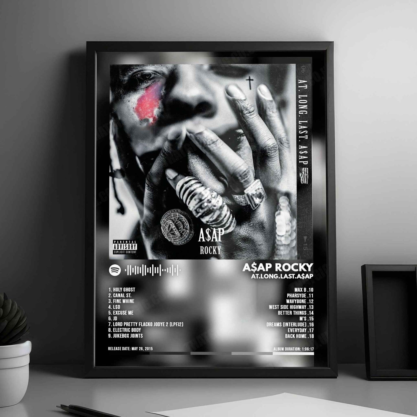 A$AP Rocky "AT.LONG.LAST.A$AP" Album Cover Poster - with Complete Tracklist