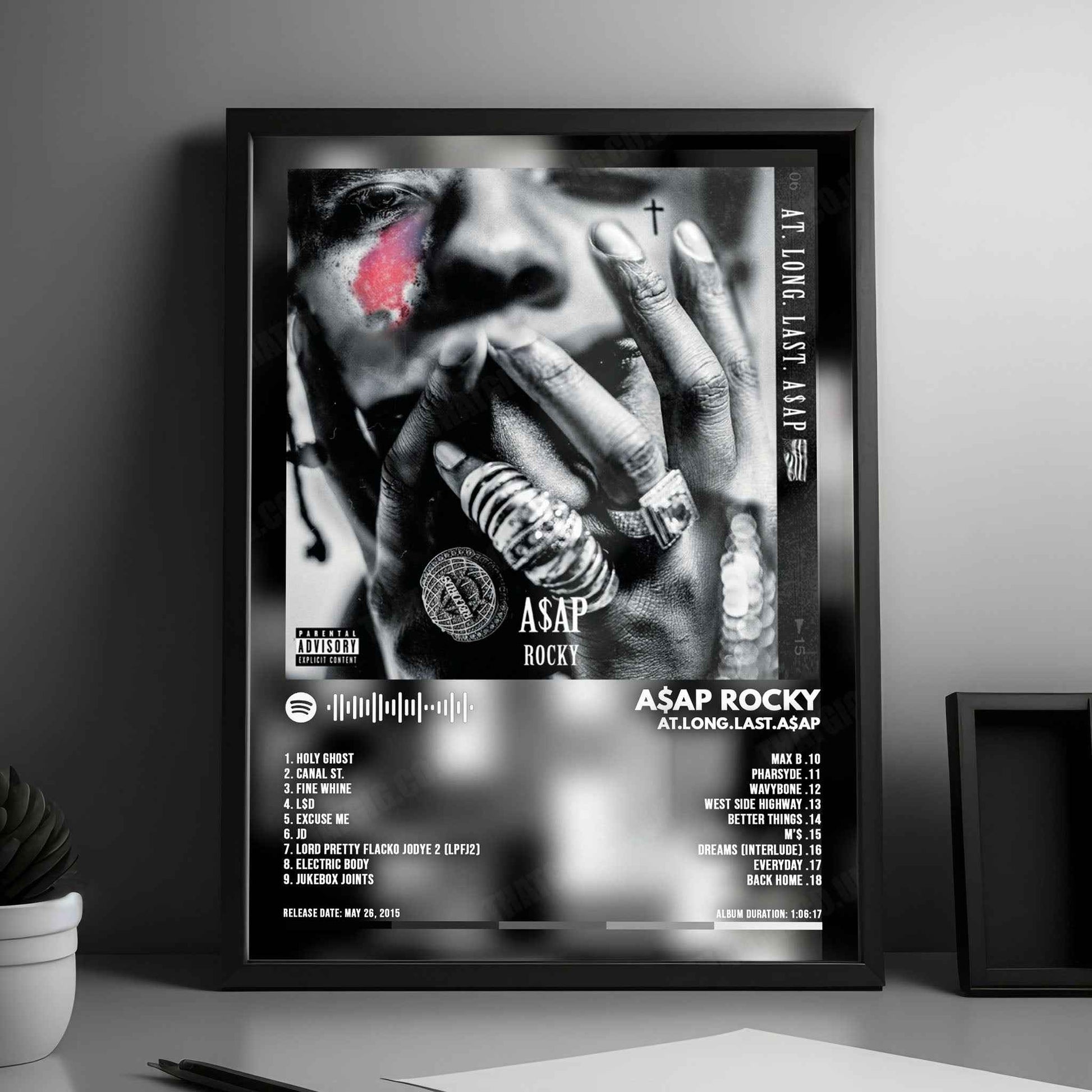 A$AP Rocky "AT.LONG.LAST.A$AP" Album Cover Poster - with Complete Tracklist
