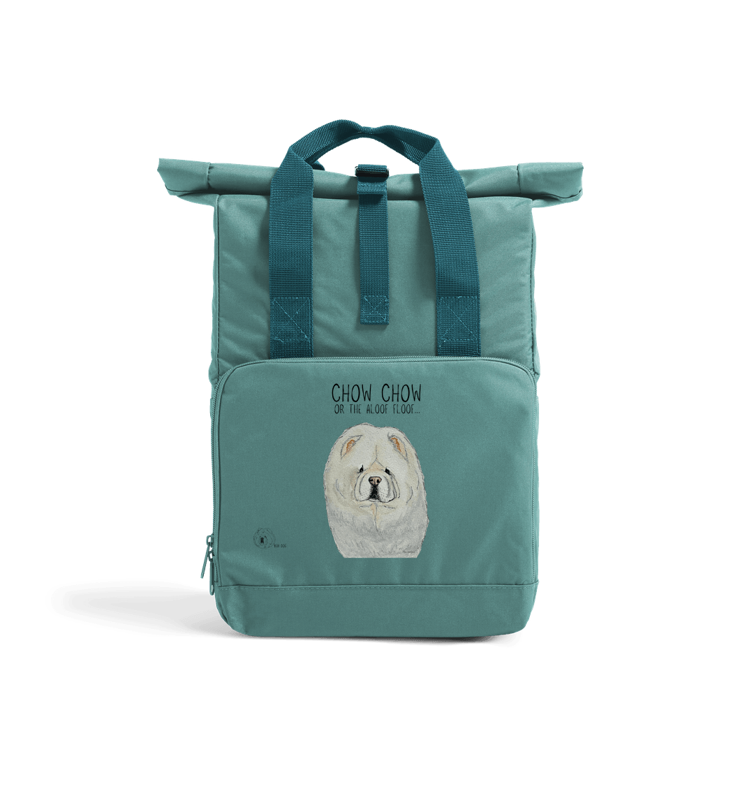 Cream Chow Chow Chic: Aloof Floof Roll-Top Backpack