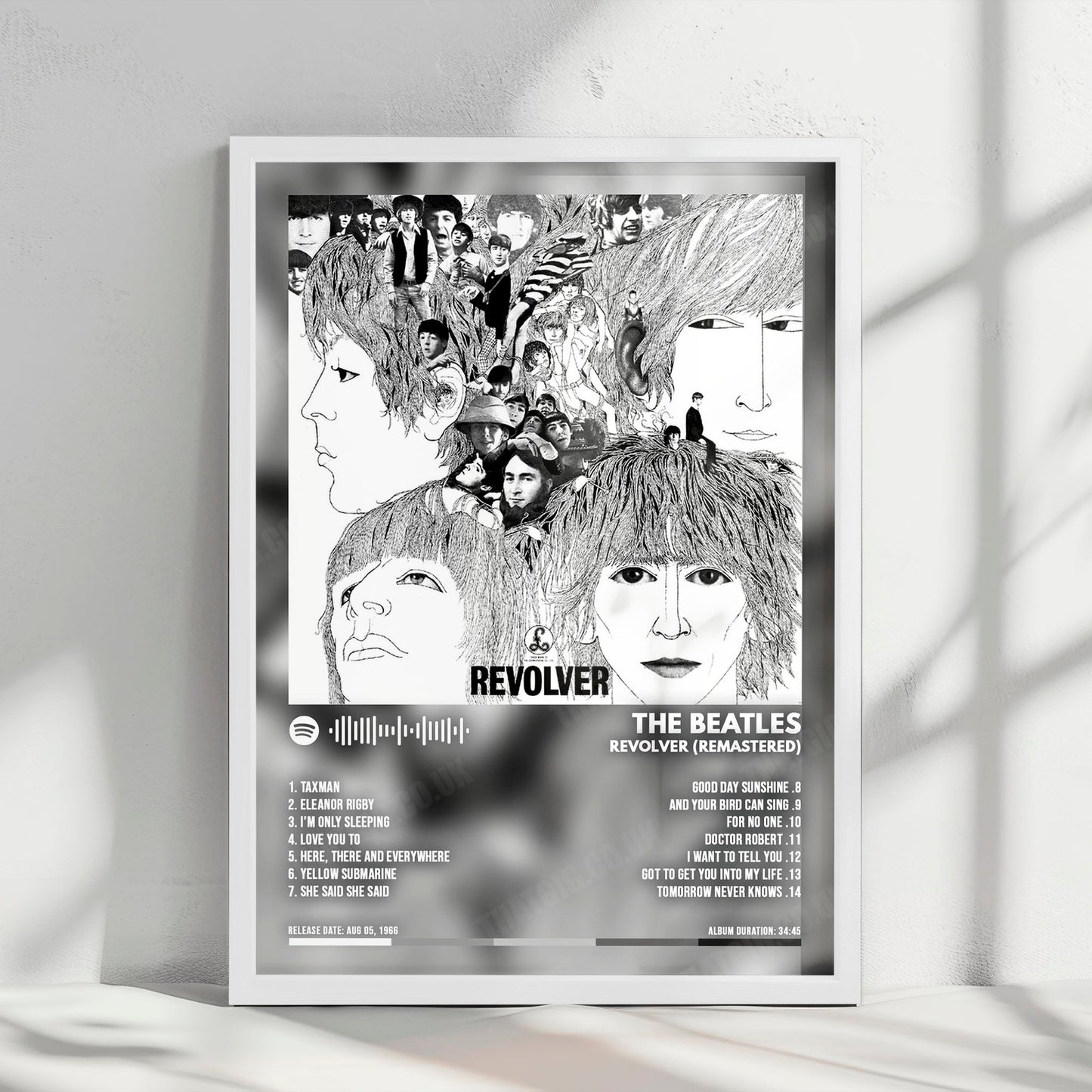 The Beatles "Revolver" Album Cover Poster - with Complete Tracklist