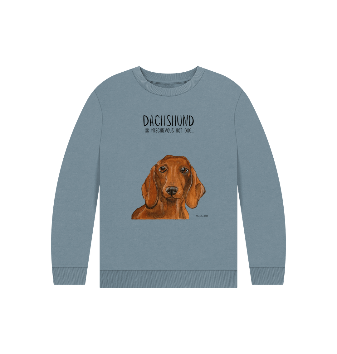 Snuggly Sausage Dog Kids' Sweatshirt – Ethically Made Cuteness!