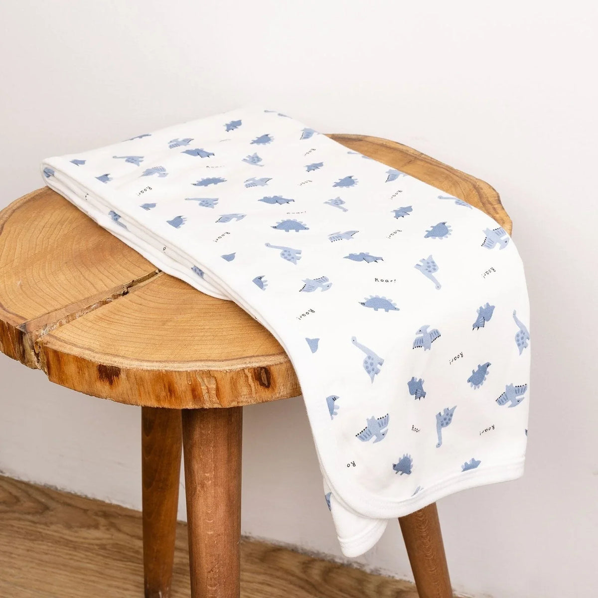 Little Dreams Dinosaur Print Jersey Baby Blanket (80 x 80 cm)
