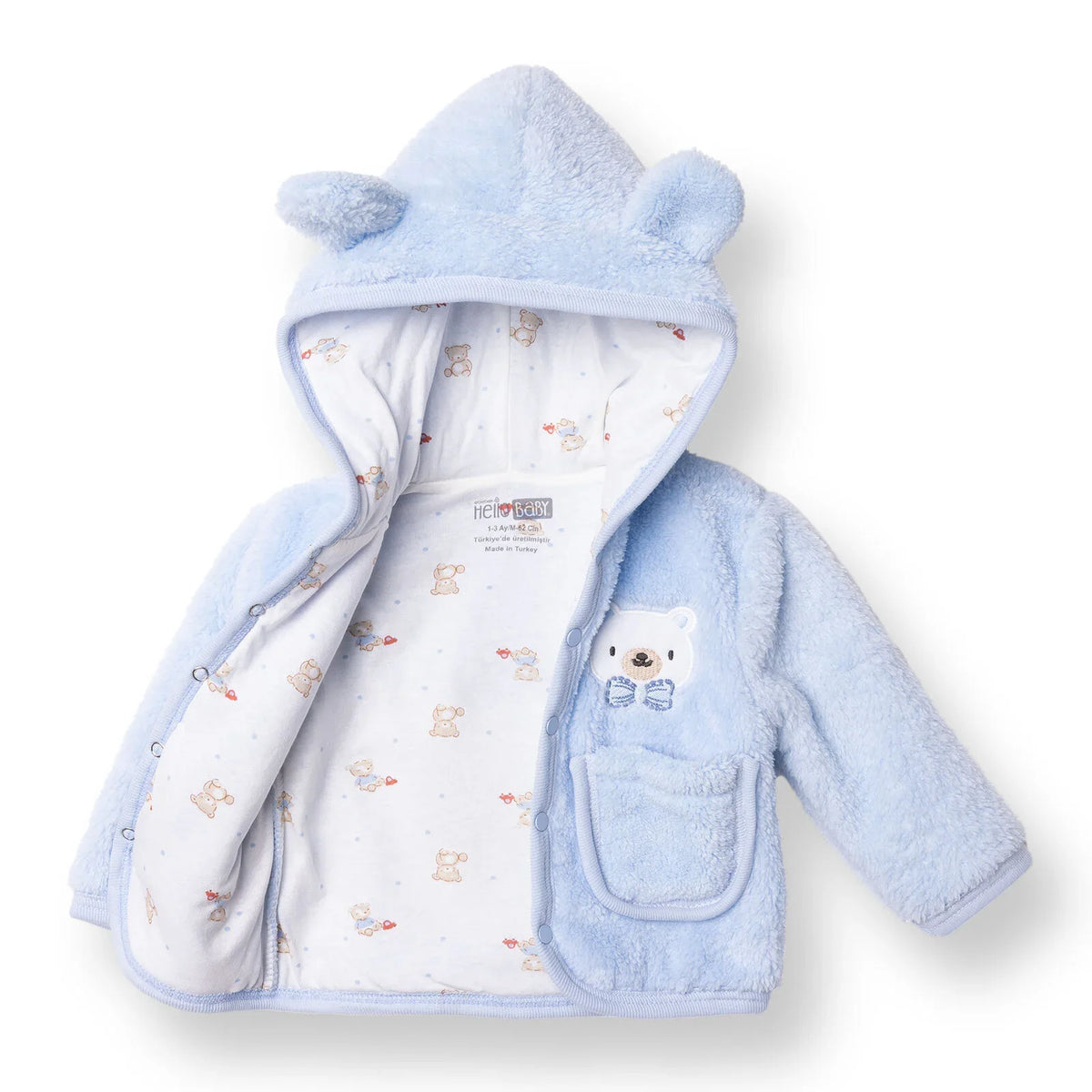 HelloBaby Hooded Wellsoft Baby Cardigan (1-3 Months to 12 Months)
