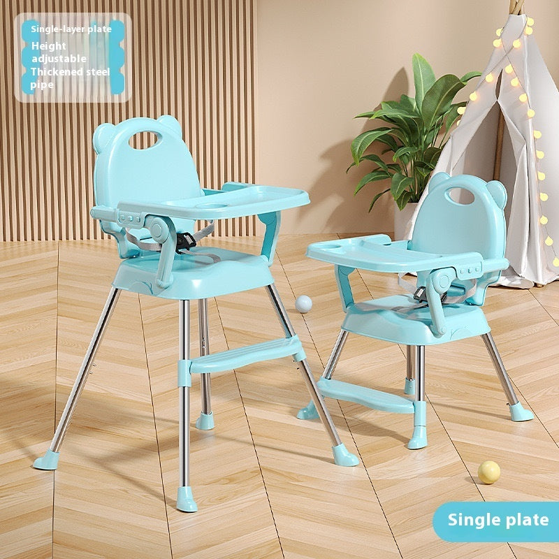 Abaddou Foldable Baby High Chair - Adjustable Metal Frame 105cm